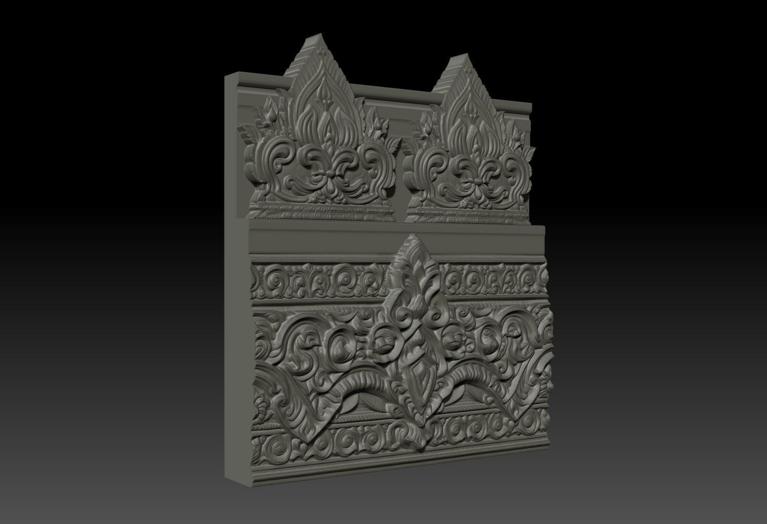 Asia Temple Wall 06 - 231010 3D print model_1