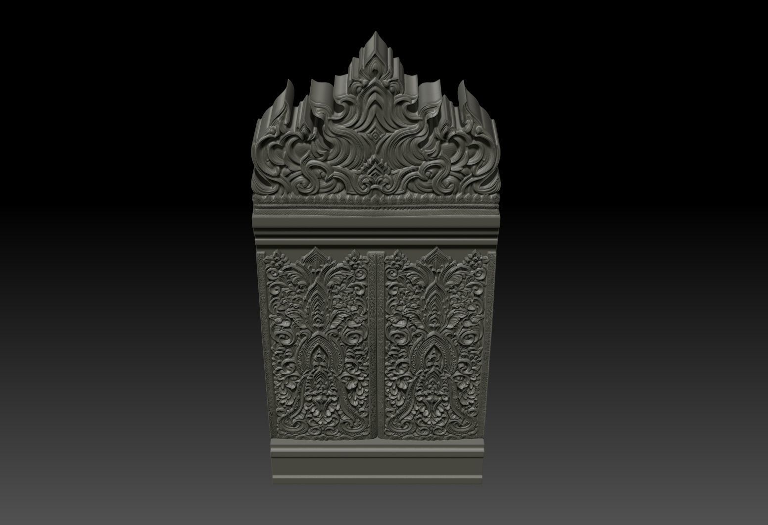 Asia Temple Wall 05 - 231010 3D print model_4