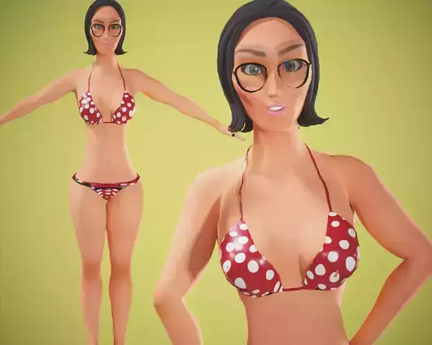 cartoon rigged  girl