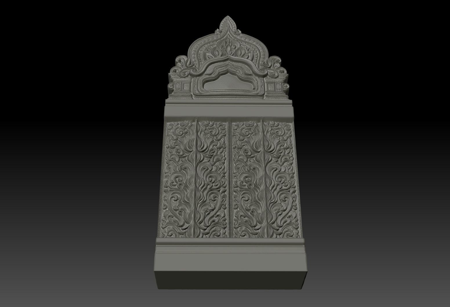 Asia Temple Wall 02 - 231010 3D print model_3