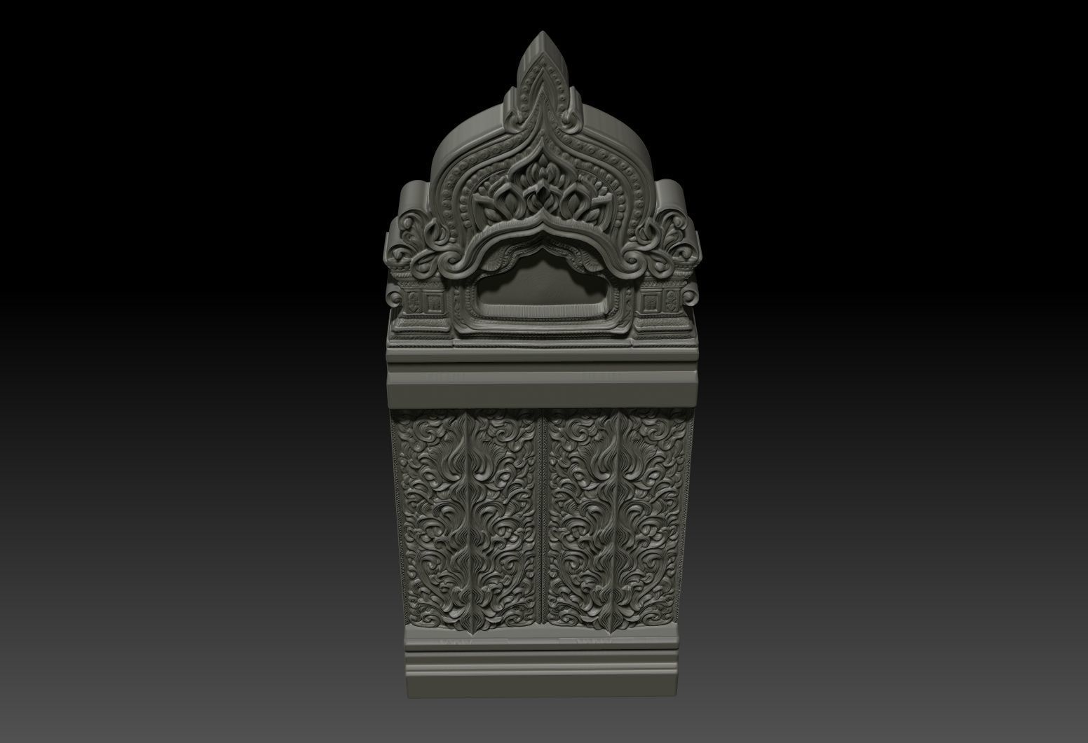 Asia Temple Wall 02 - 231010 3D print model_4