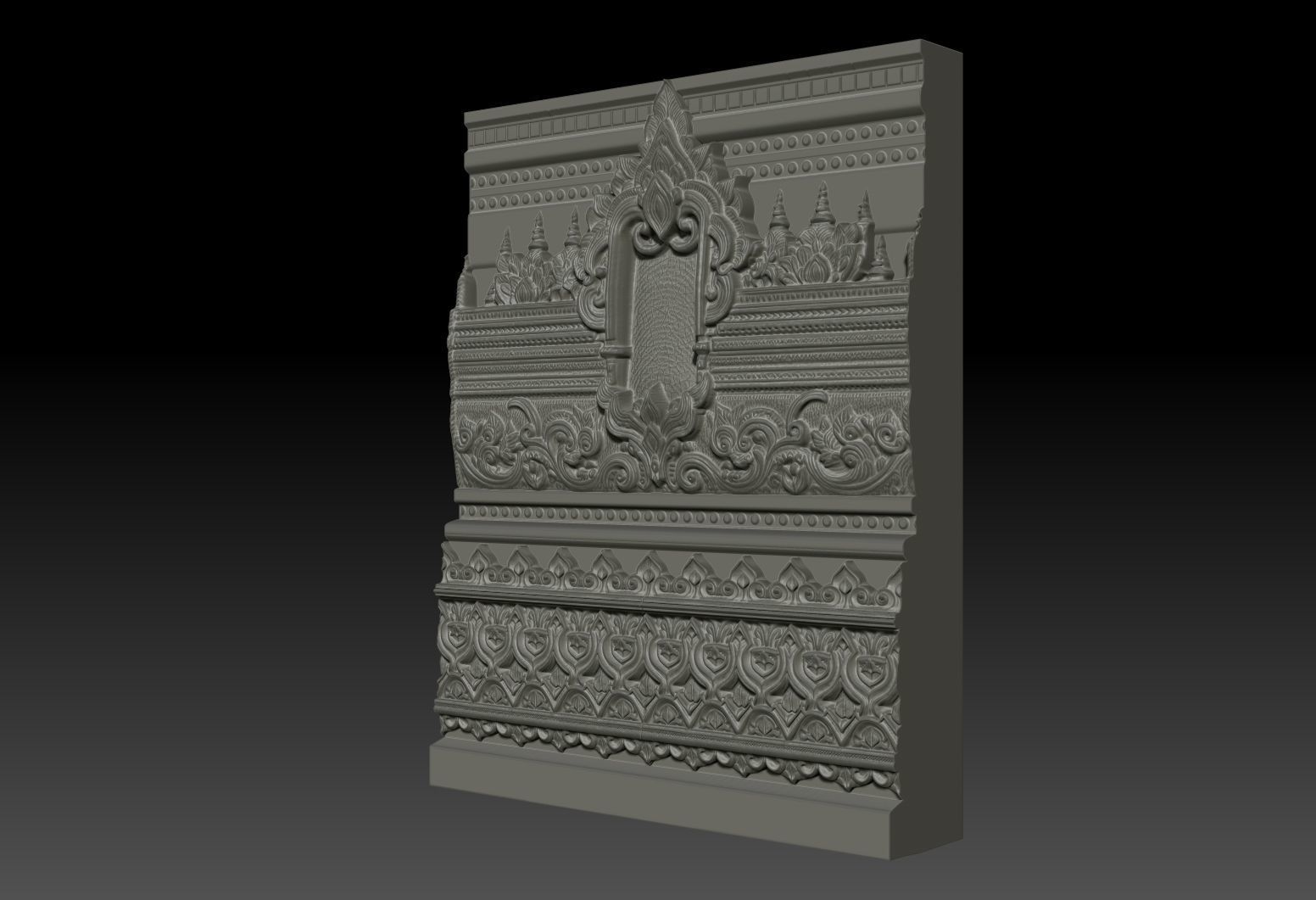 Asia Temple Wall 01 - 231010 3D print model_2