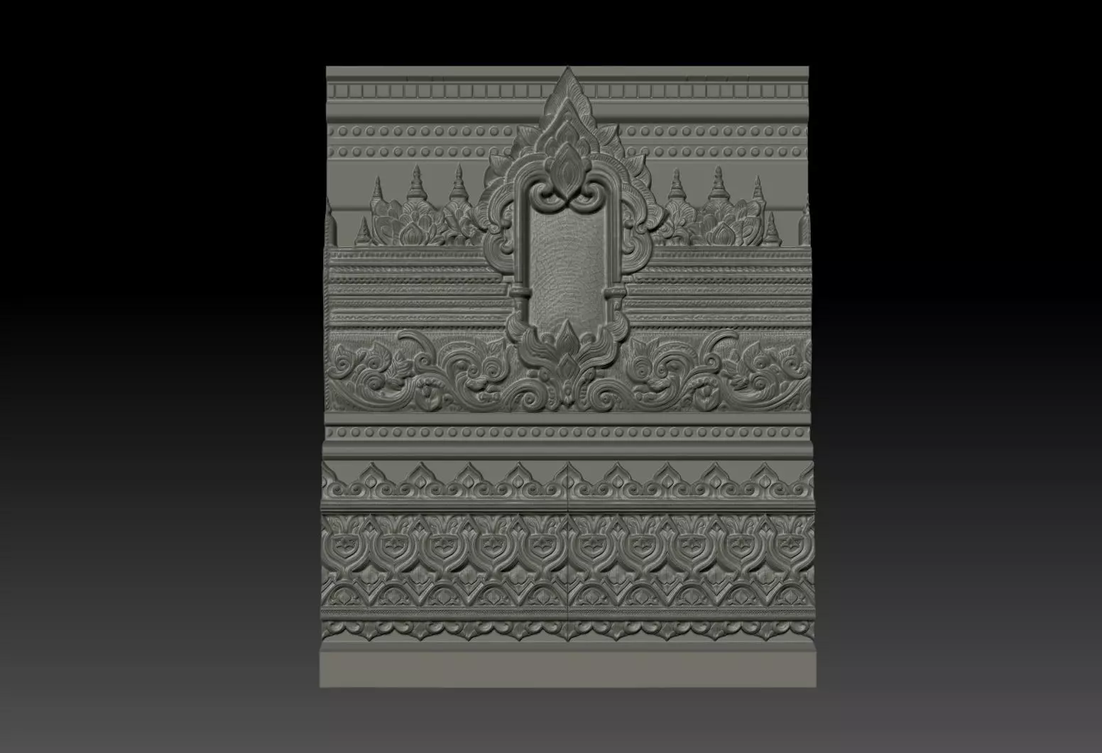 Asia Temple Wall 01 - 231010 3D print model_0