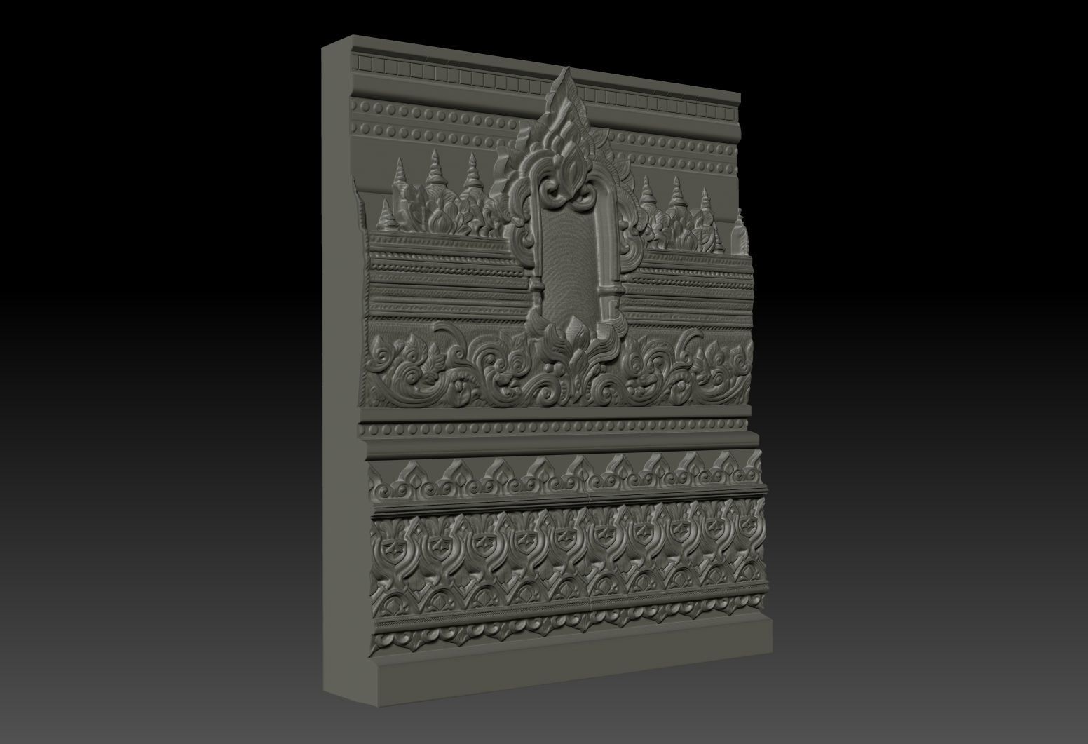 Asia Temple Wall 01 - 231010 3D print model_1