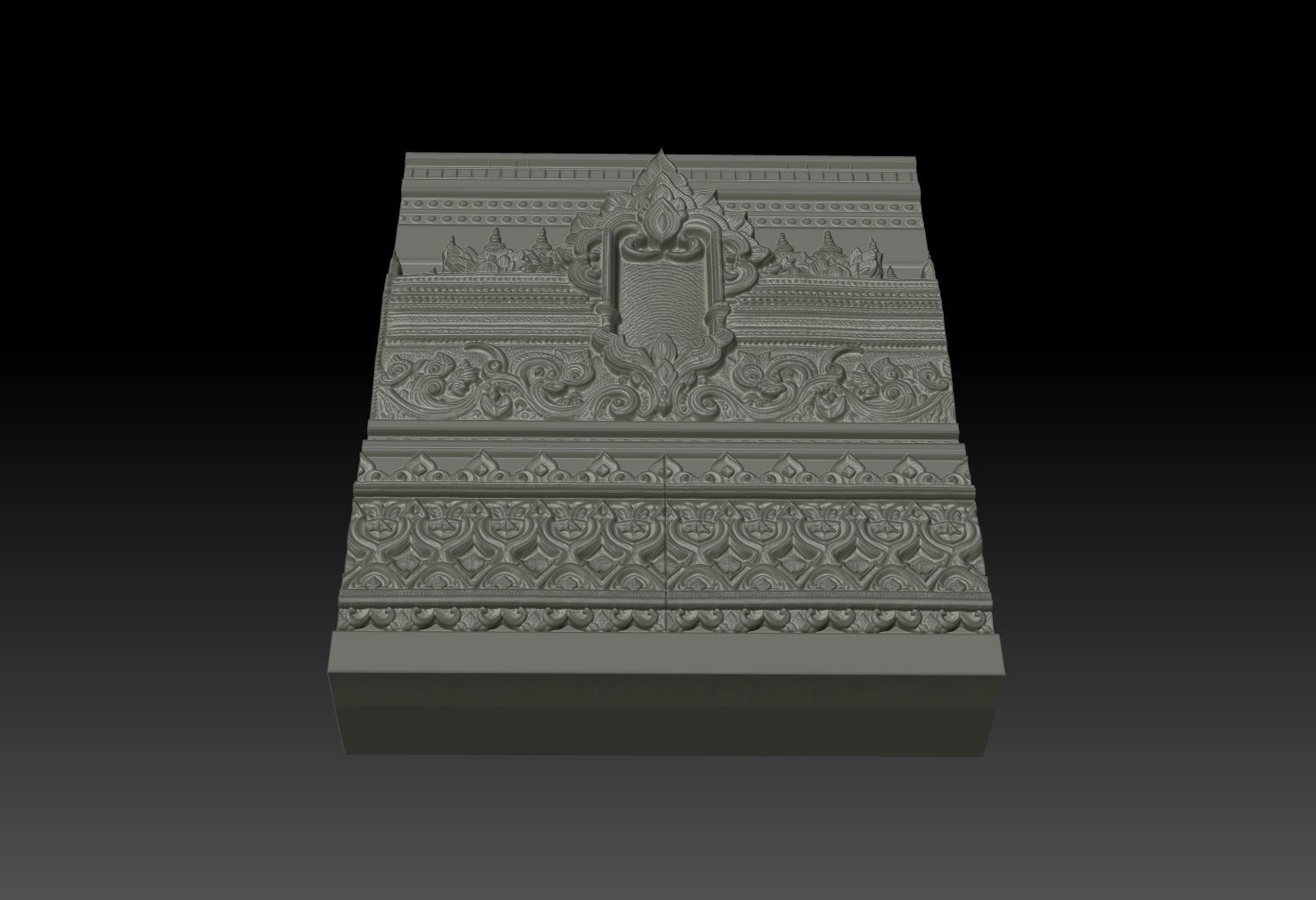 Asia Temple Wall 01 - 231010 3D print model_3