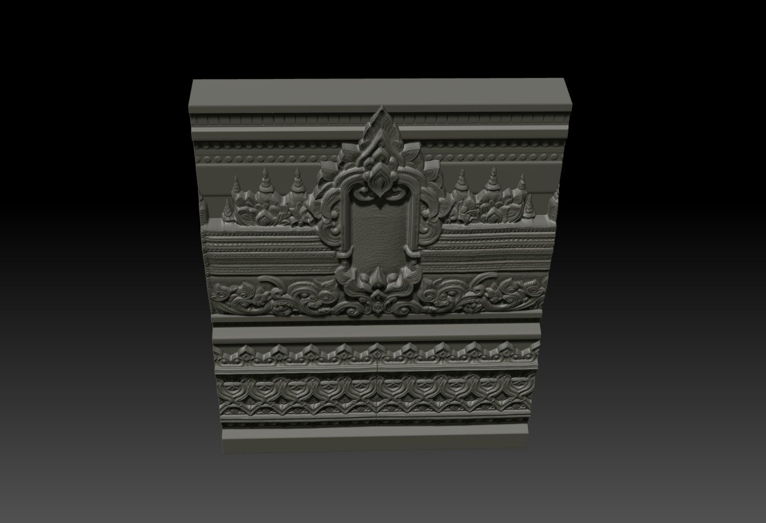 Asia Temple Wall 01 - 231010 3D print model_4
