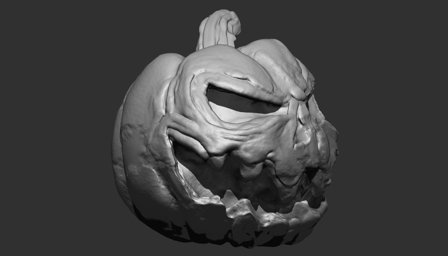 scary 3d pumpkin for 3d print for halloween 3D model 3D printable