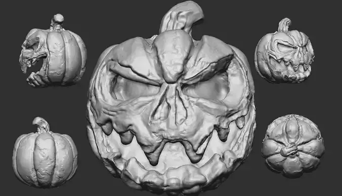 scary 3d pumpkin for 3d print for halloween