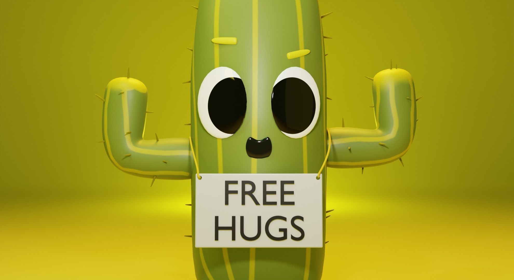Cactus Ready to give Free hugs 3D Model 3D model_1