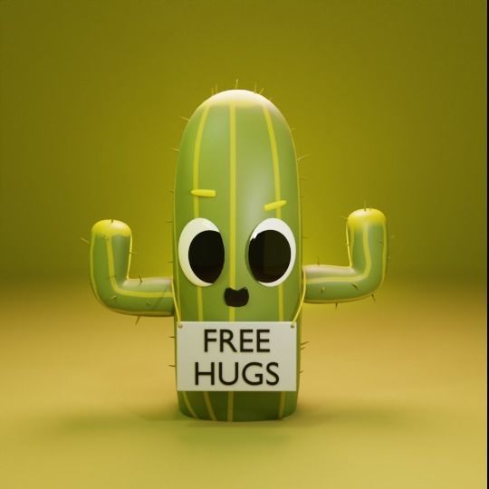 Cactus Ready to give Free hugs 3D Model 3D model_2