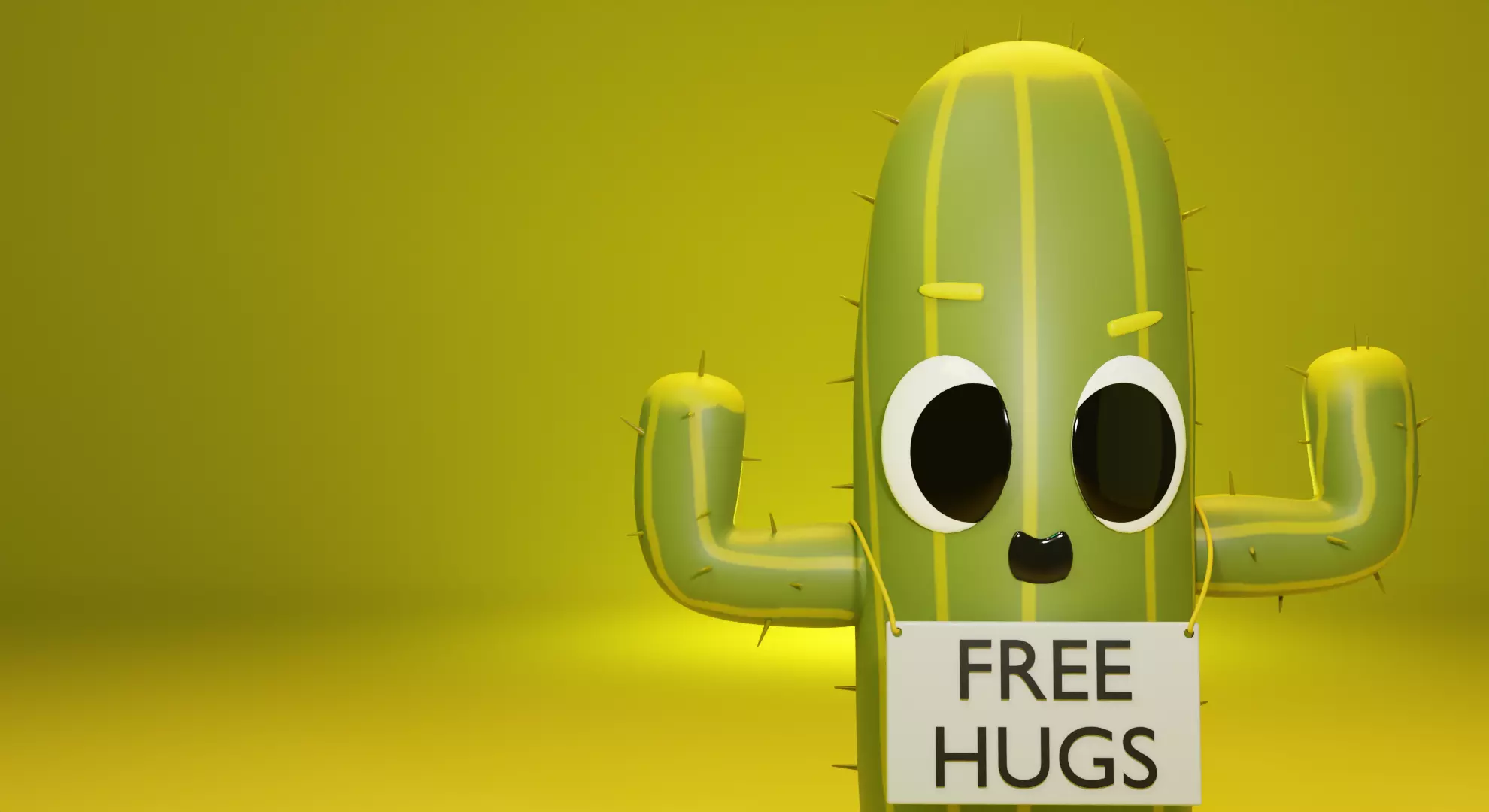 Cactus Ready to give Free hugs 3D Model 3D model_0