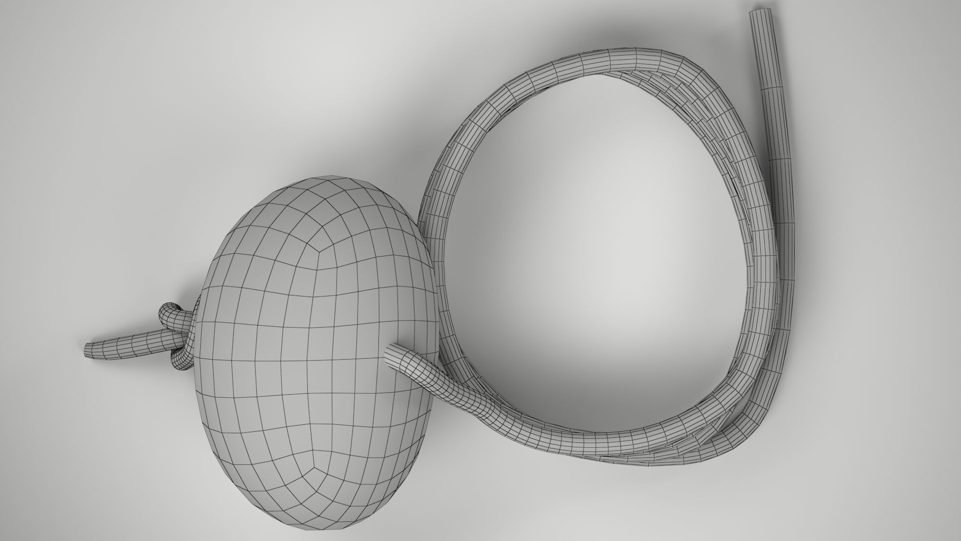 Conker Horse Chestnut - threaded on a string  Low-poly 3D model_4