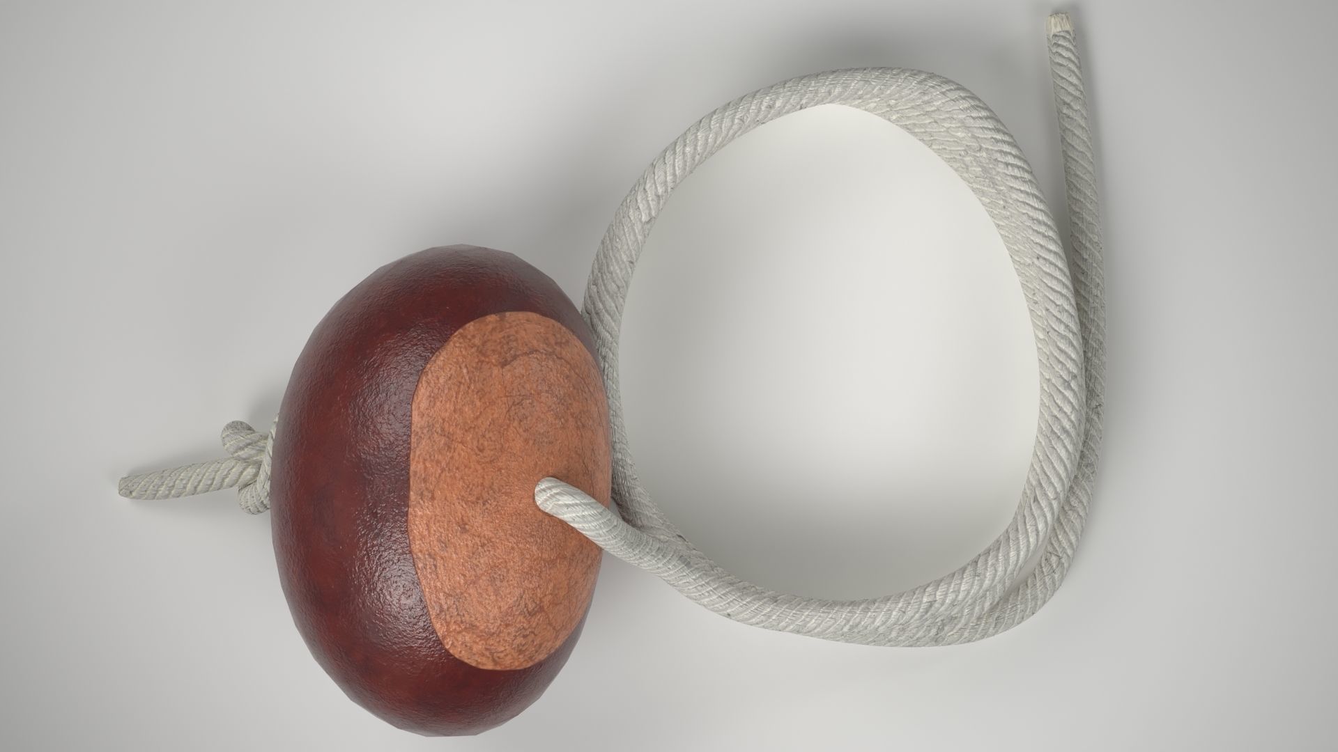Conker Horse Chestnut - threaded on a string  Low-poly 3D model_3