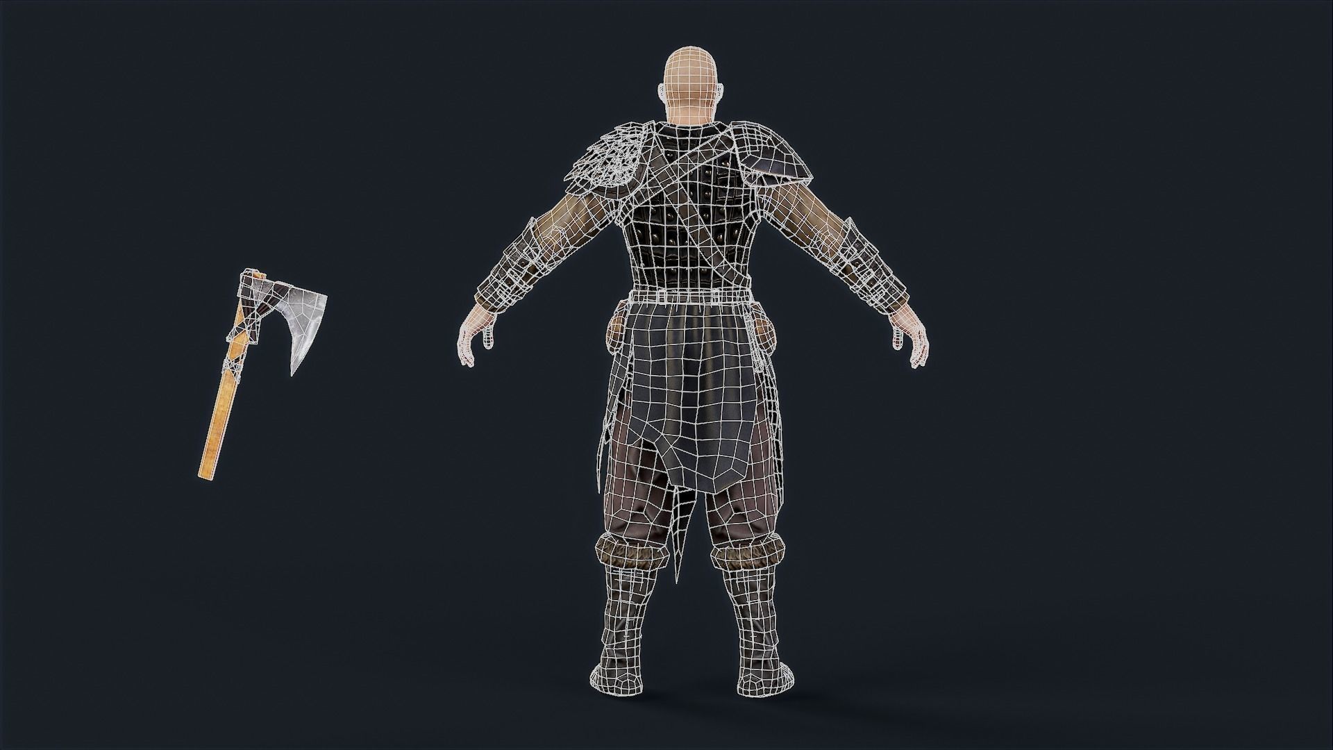 Viking 2 A pose Low-poly character redy for games Low-poly 3D model_13