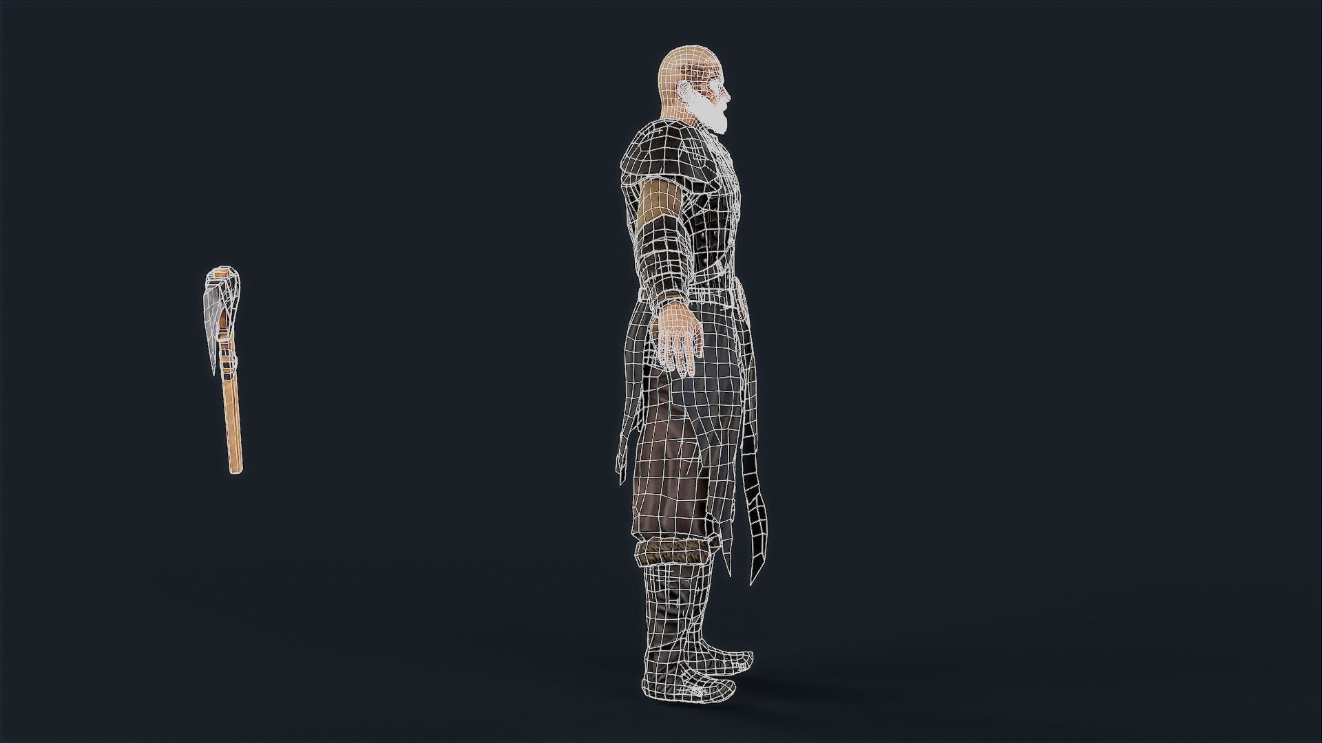 Viking 2 A pose Low-poly character redy for games Low-poly 3D model_11