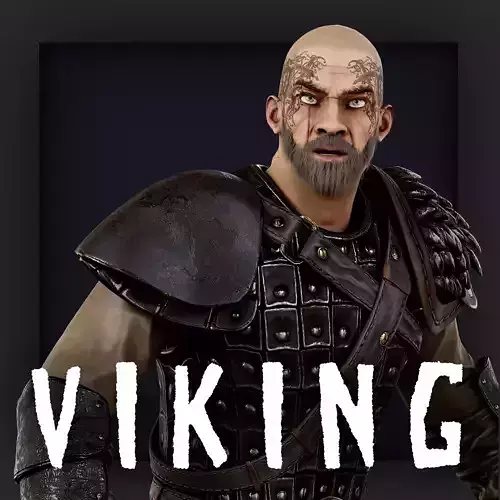 Viking 2 A pose Low-poly character redy for games Low-poly 3D model