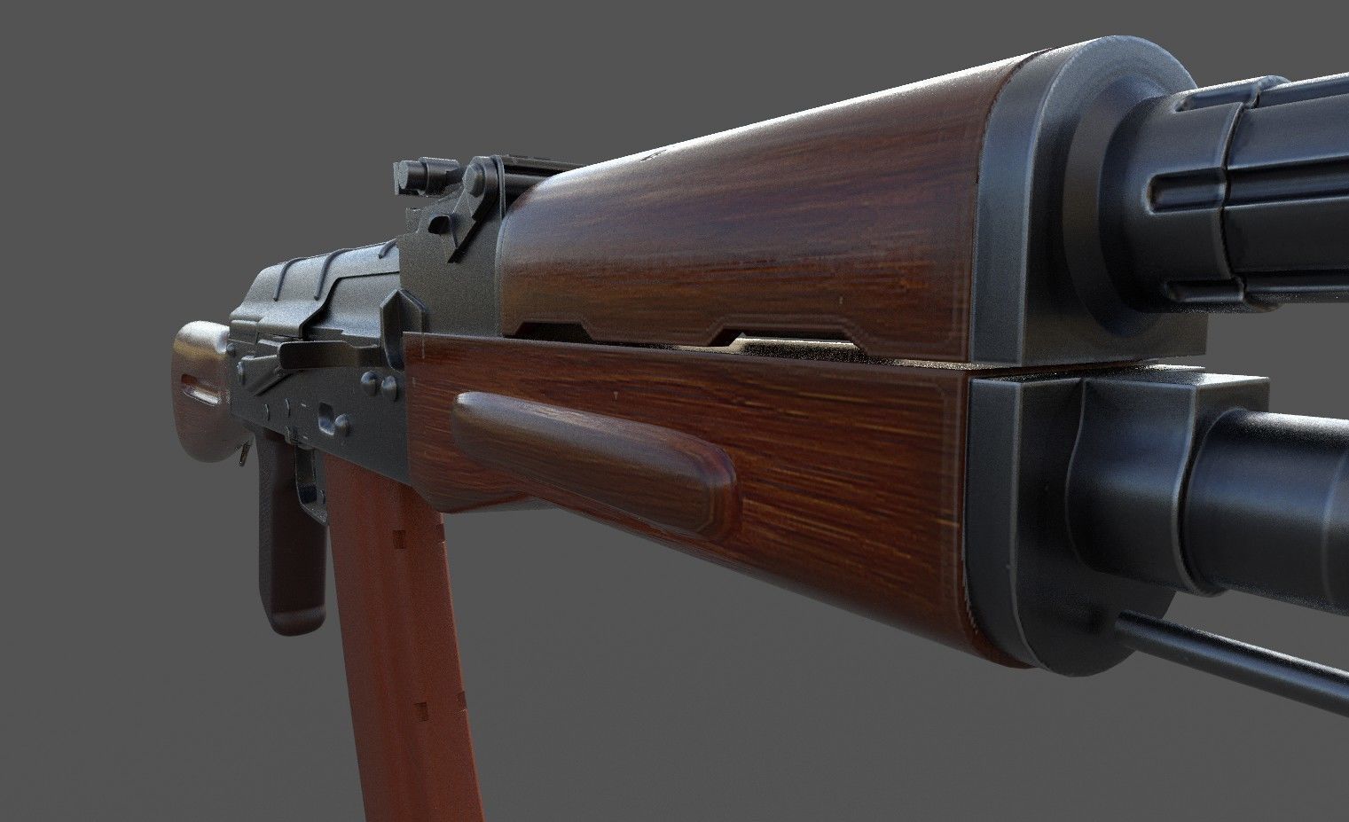 Ak 74 Low-poly 3D model_10
