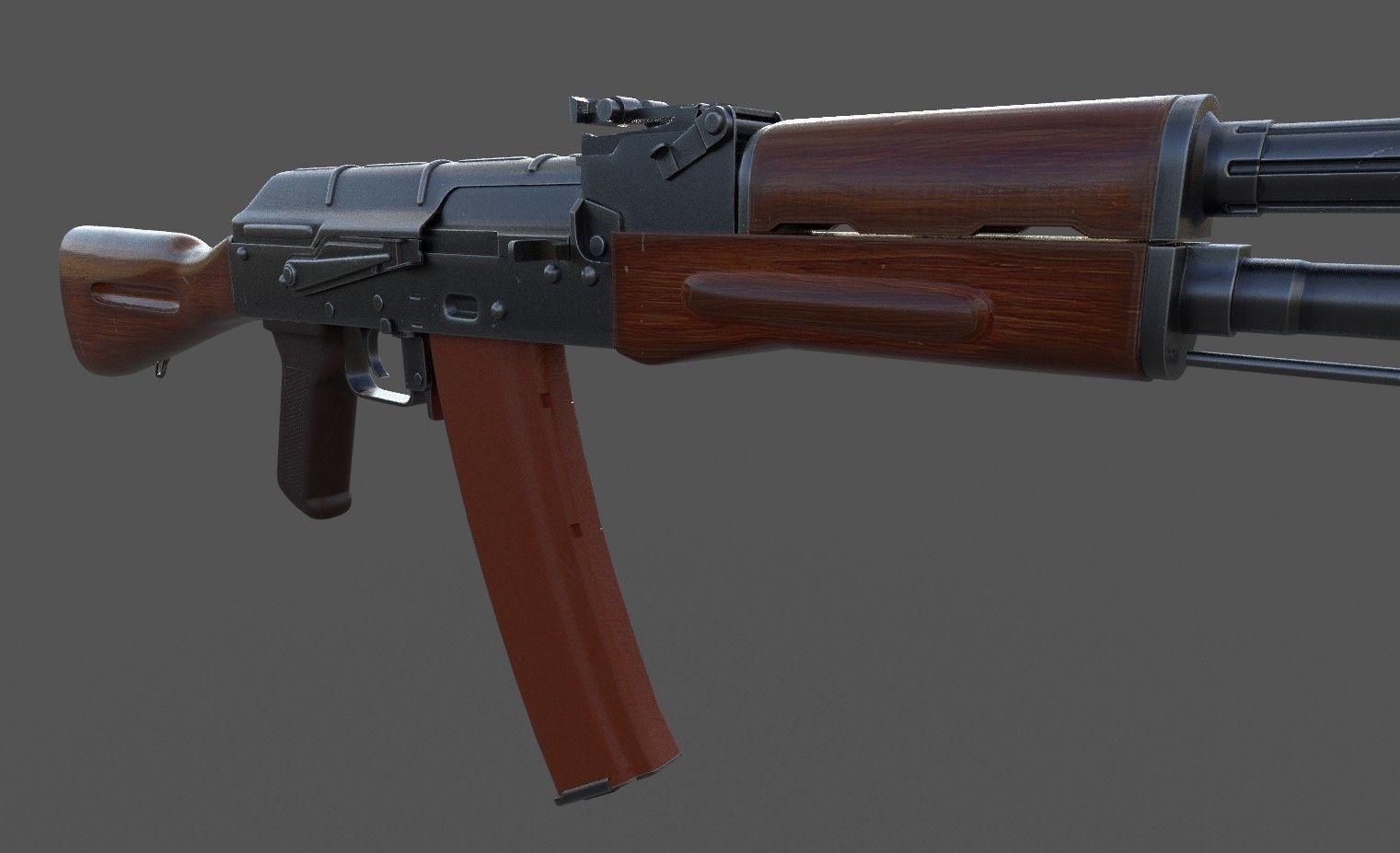 Ak 74 Low-poly 3D model_7