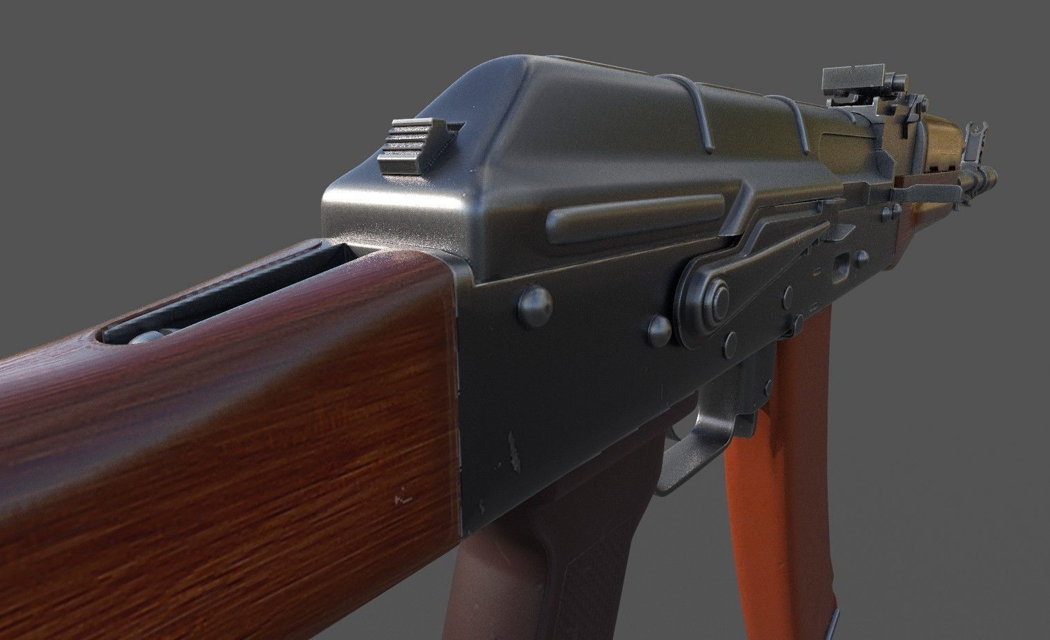 Ak 74 Low-poly 3D model_9