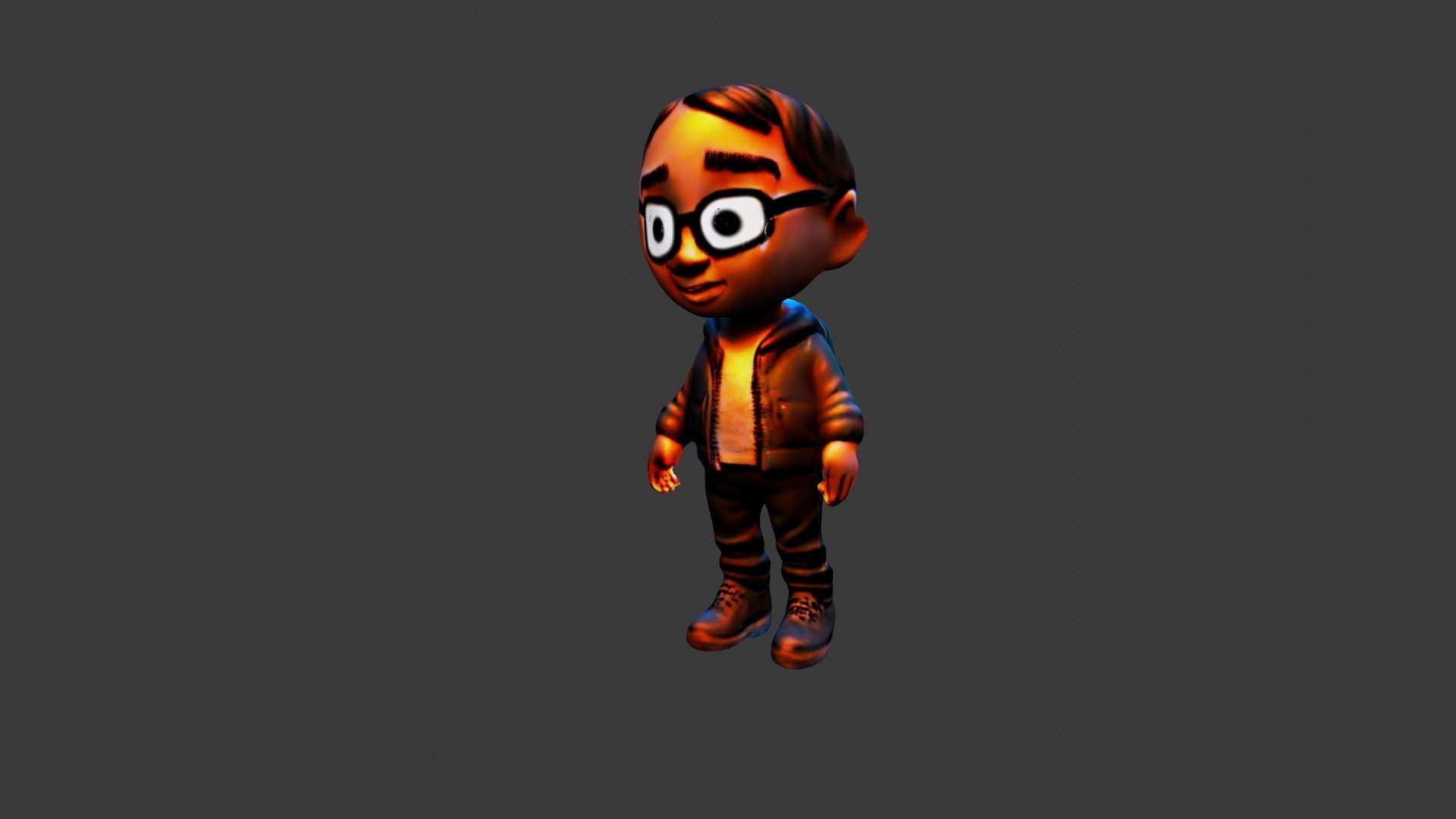 Cartoon Child Low-poly 3D model_2