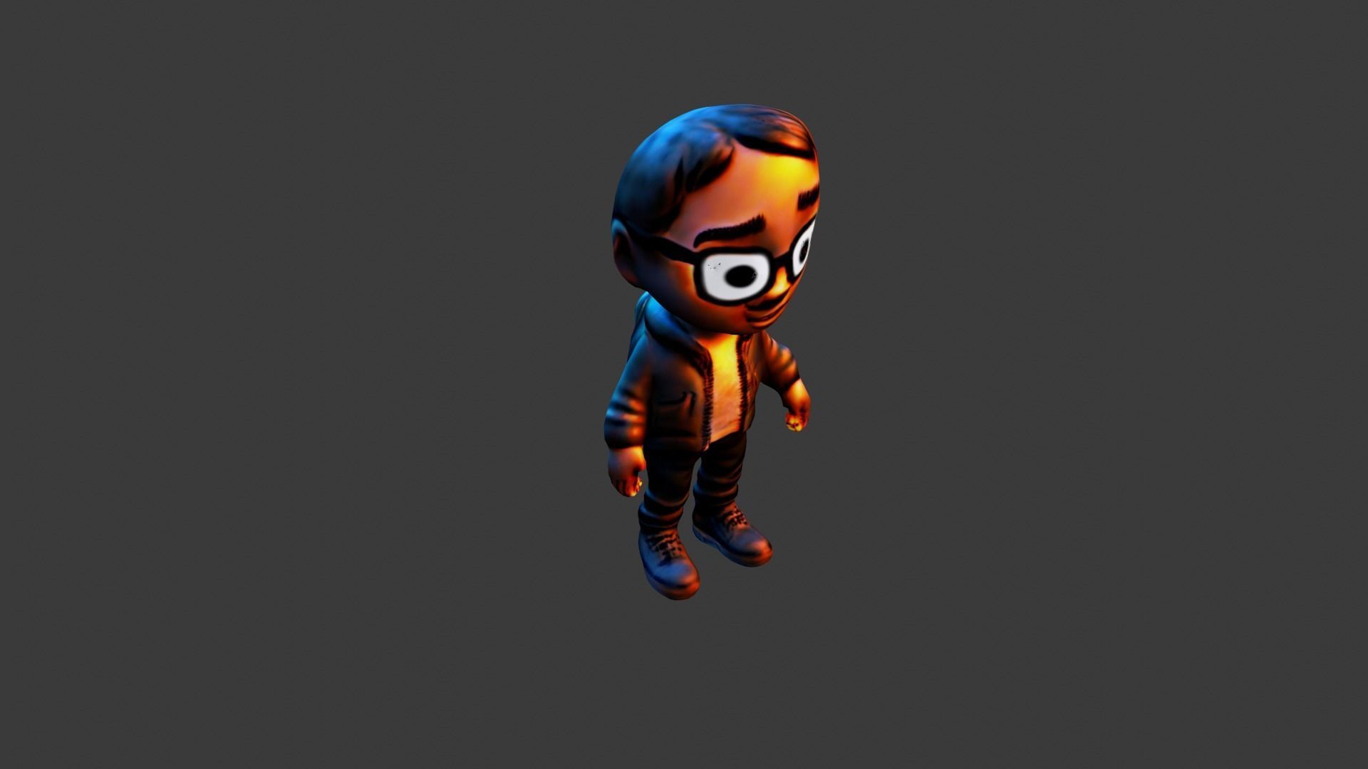 Cartoon Child Low-poly 3D model_3