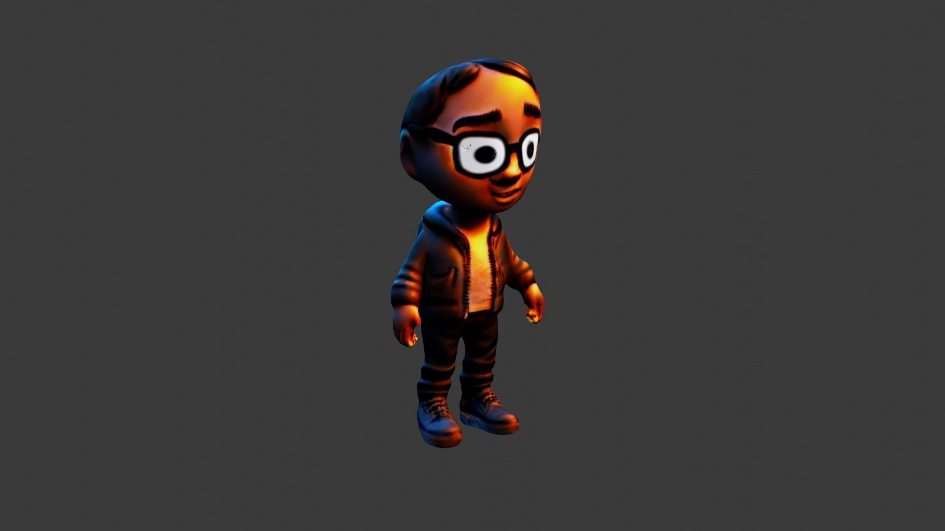 Cartoon Child Low-poly 3D model_1