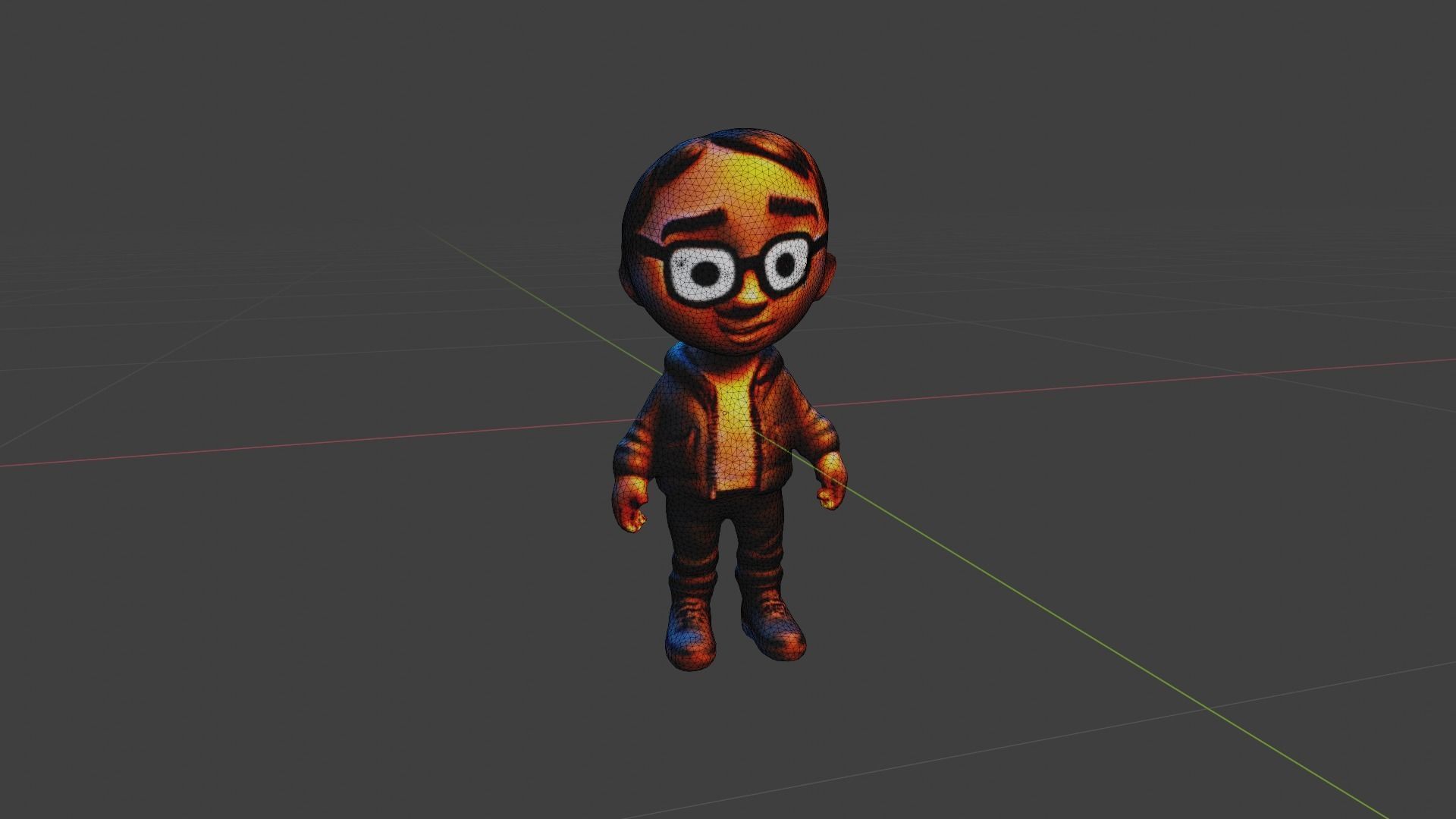 Cartoon Child Low-poly 3D model_7