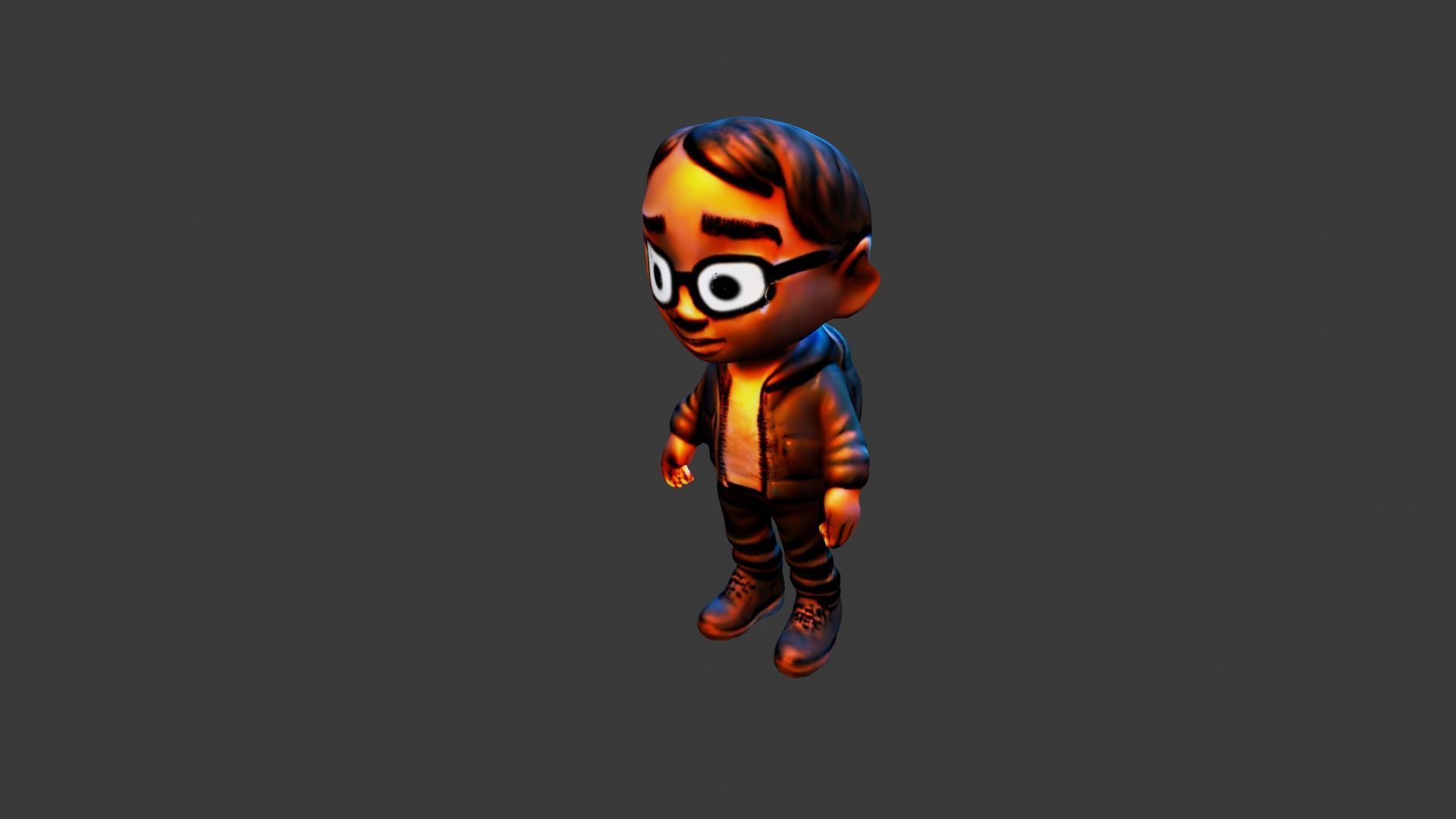 Cartoon Child Low-poly 3D model_4