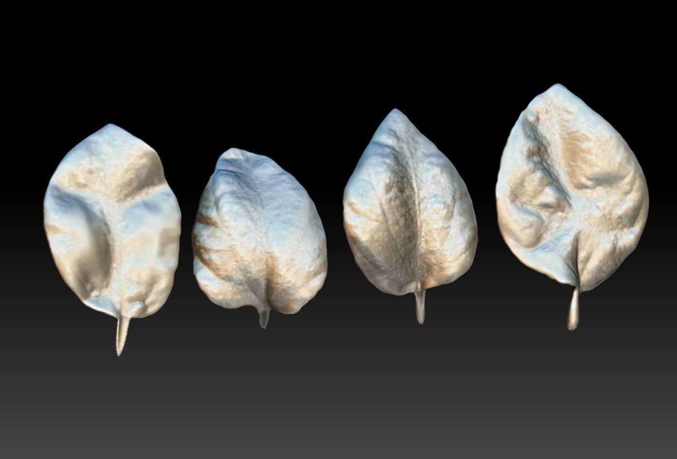 Powder paper fan leaves 3D powder calyx petals 3D printing 3D print model_1