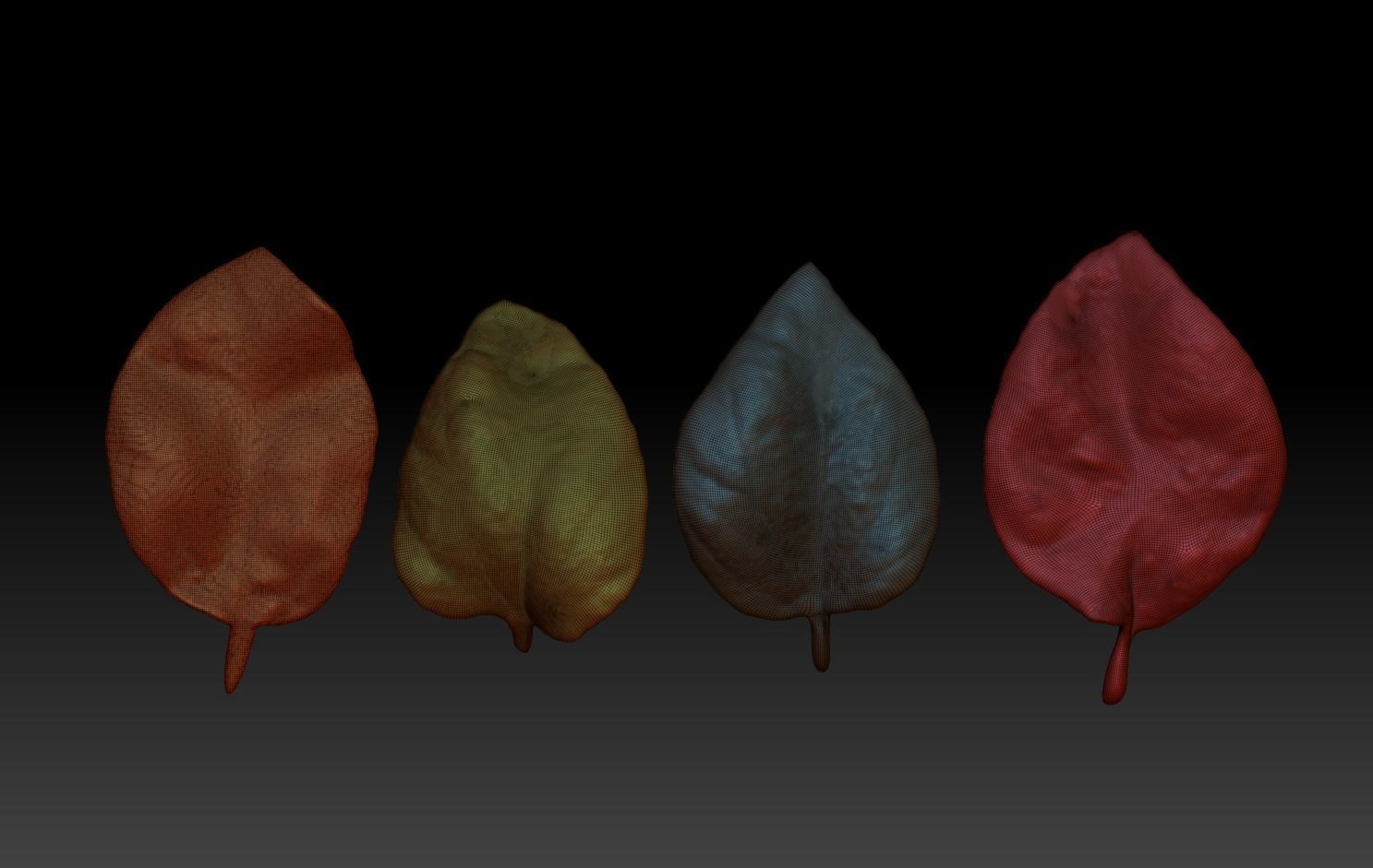 Powder paper fan leaves 3D powder calyx petals 3D printing 3D print model_4