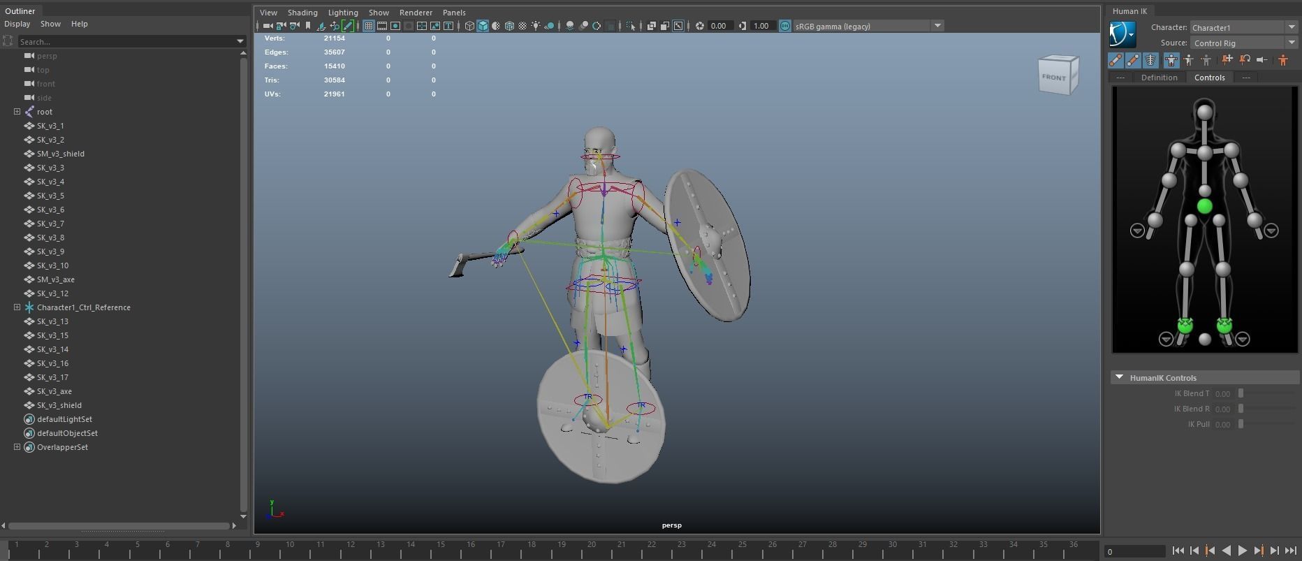Viking 3 A pose Low-poly character redy for game Low-poly 3D model_23