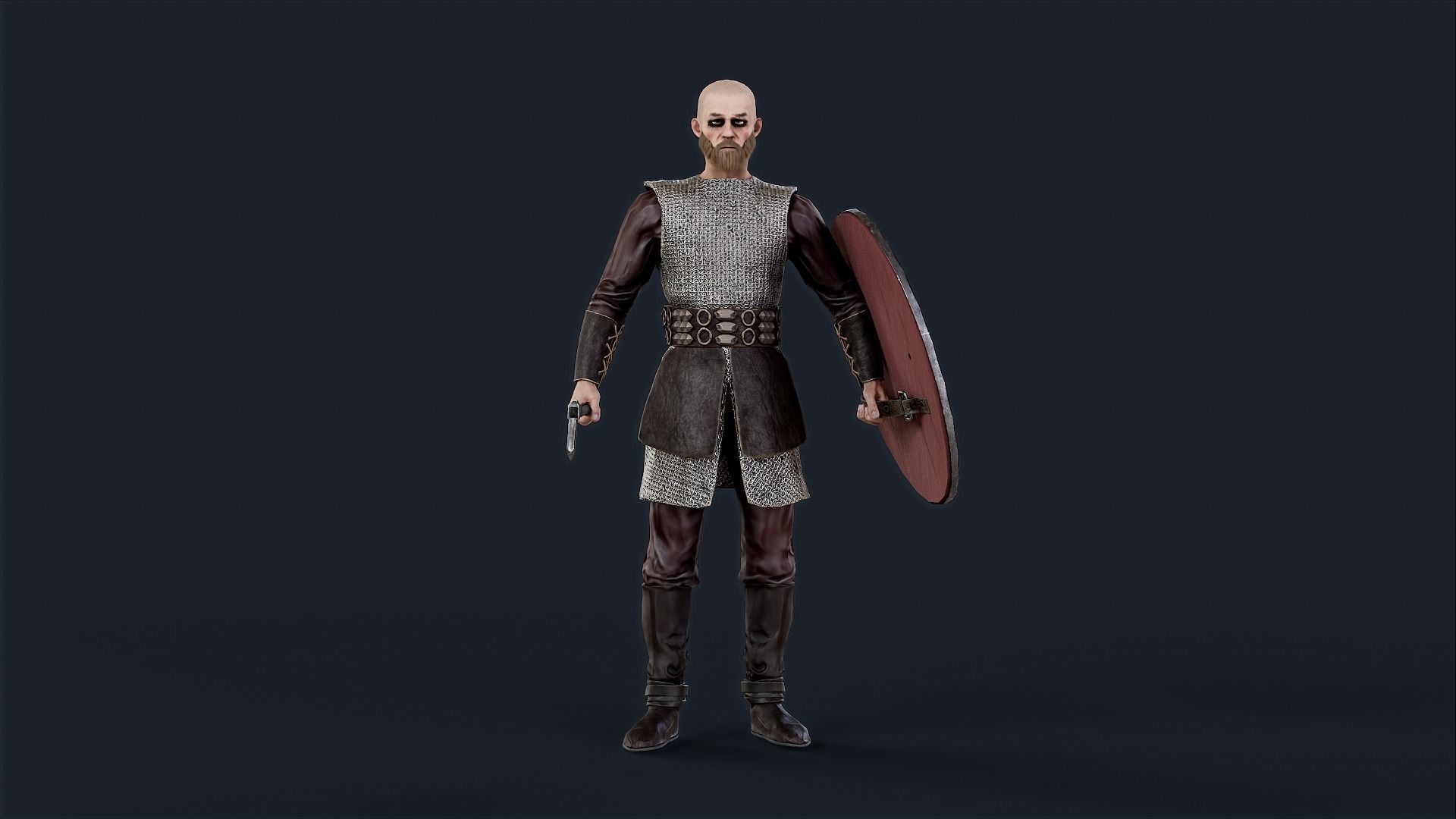 Viking 3 A pose Low-poly character redy for game Low-poly 3D model_5