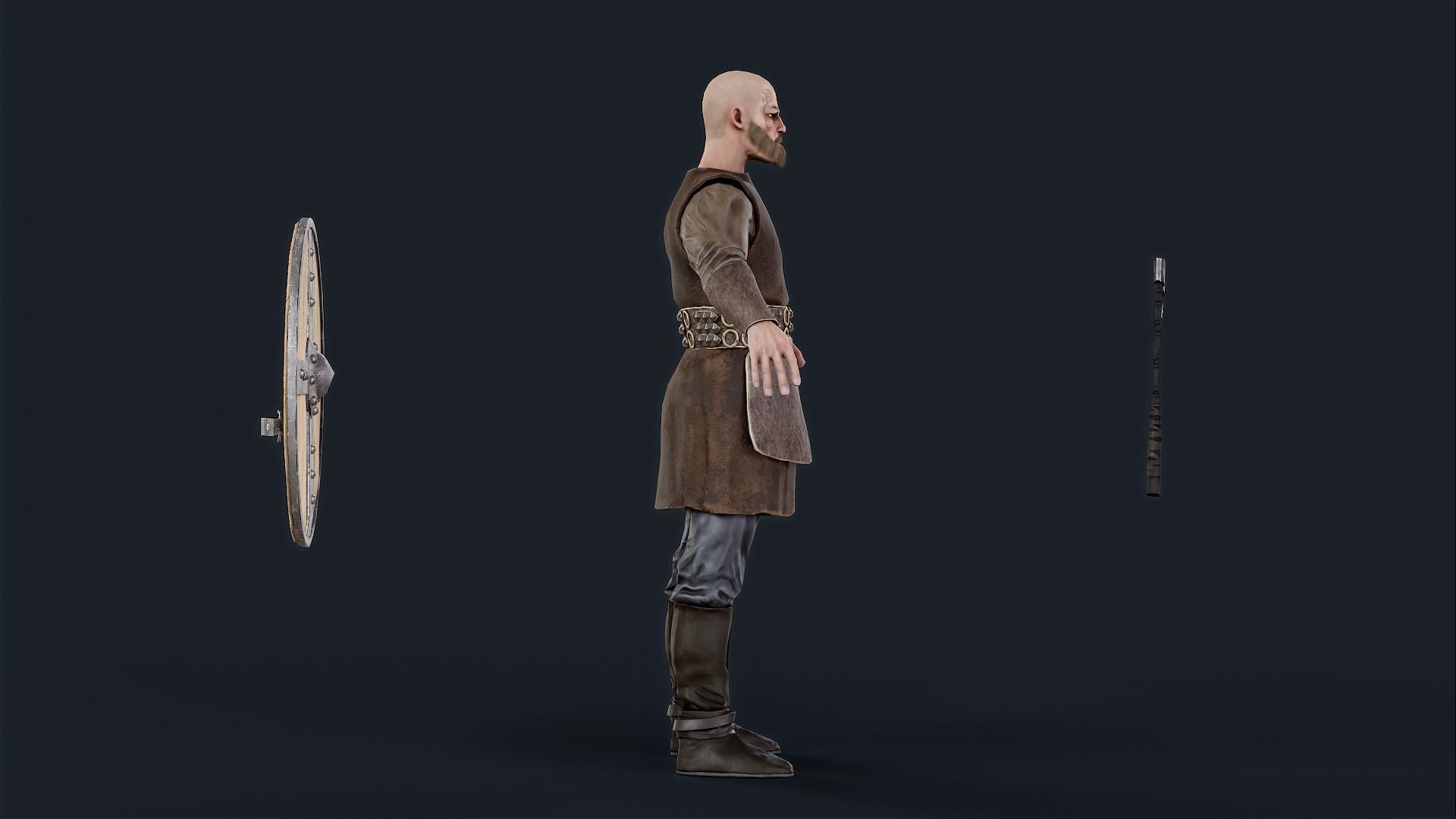 Viking 3 A pose Low-poly character redy for game Low-poly 3D model_15