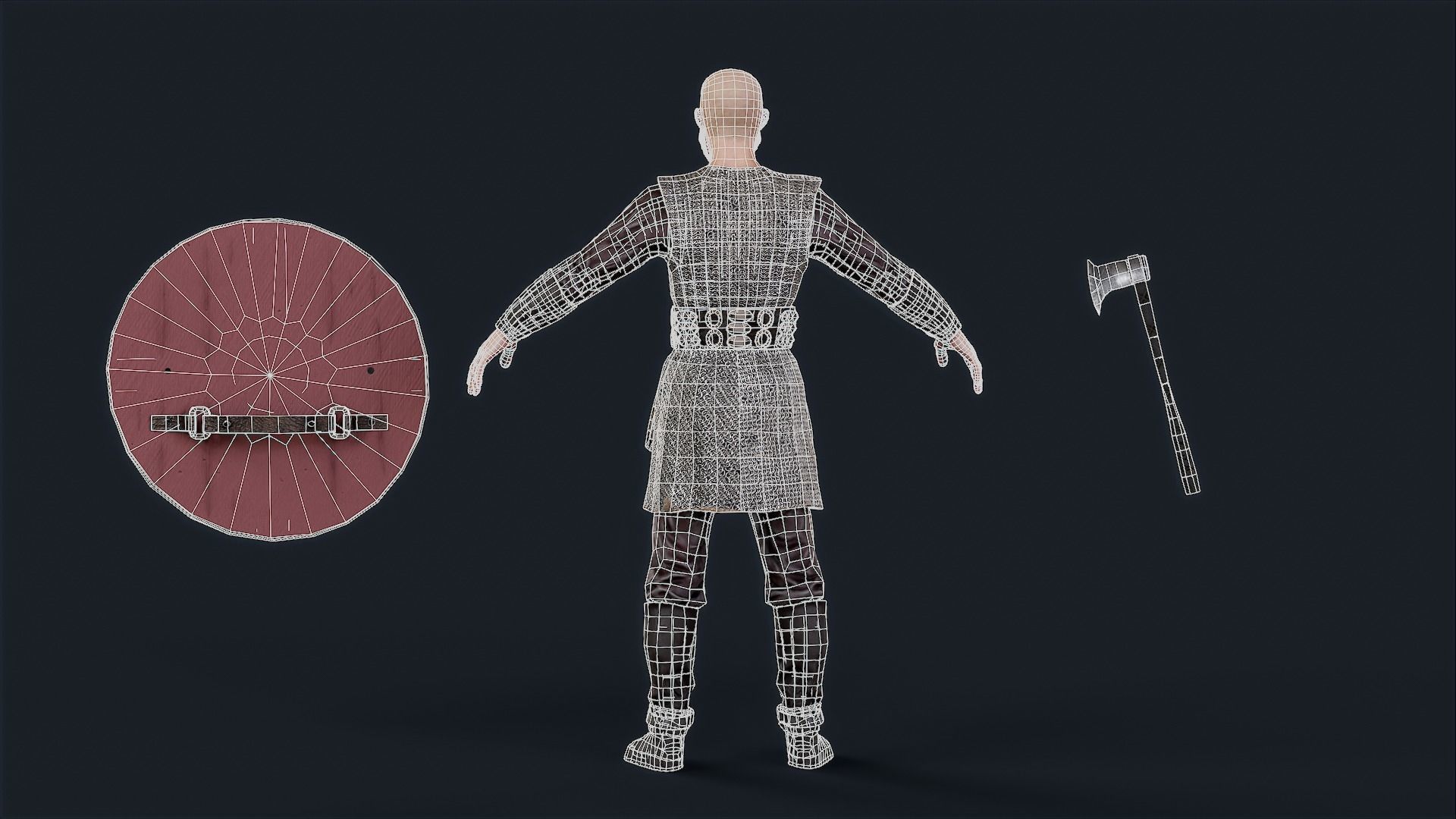 Viking 3 A pose Low-poly character redy for game Low-poly 3D model_17