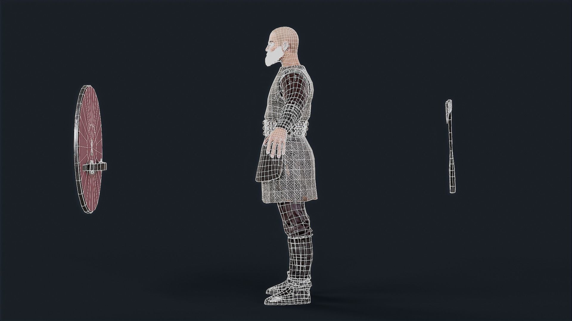 Viking 3 A pose Low-poly character redy for game Low-poly 3D model_19