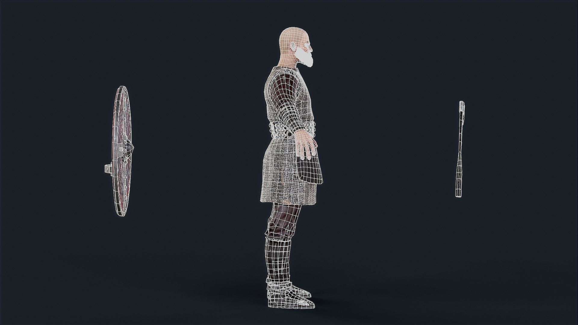 Viking 3 A pose Low-poly character redy for game Low-poly 3D model_18