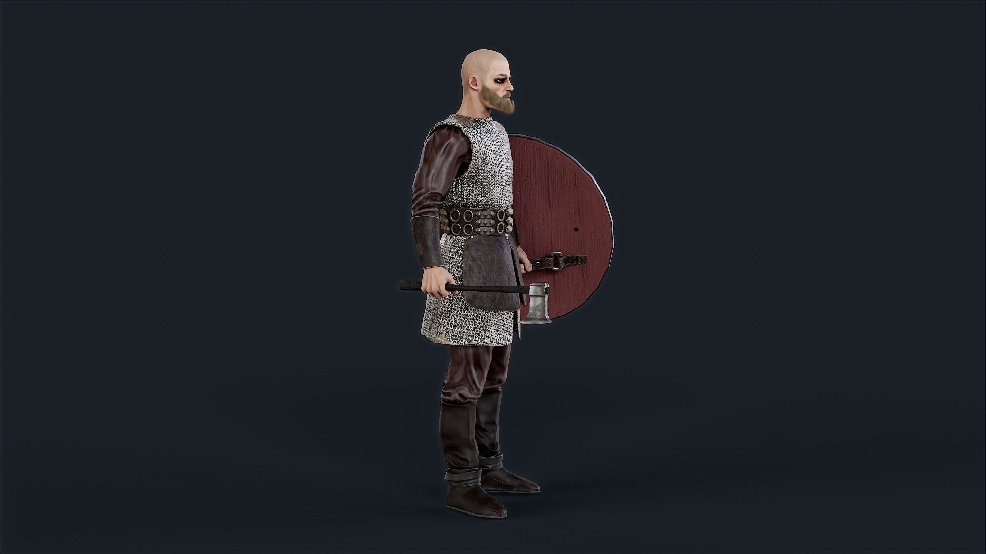 Viking 3 A pose Low-poly character redy for game Low-poly 3D model_6