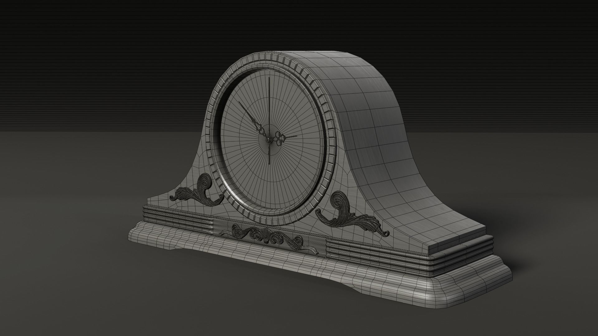 Mantle Clock 3D model_4