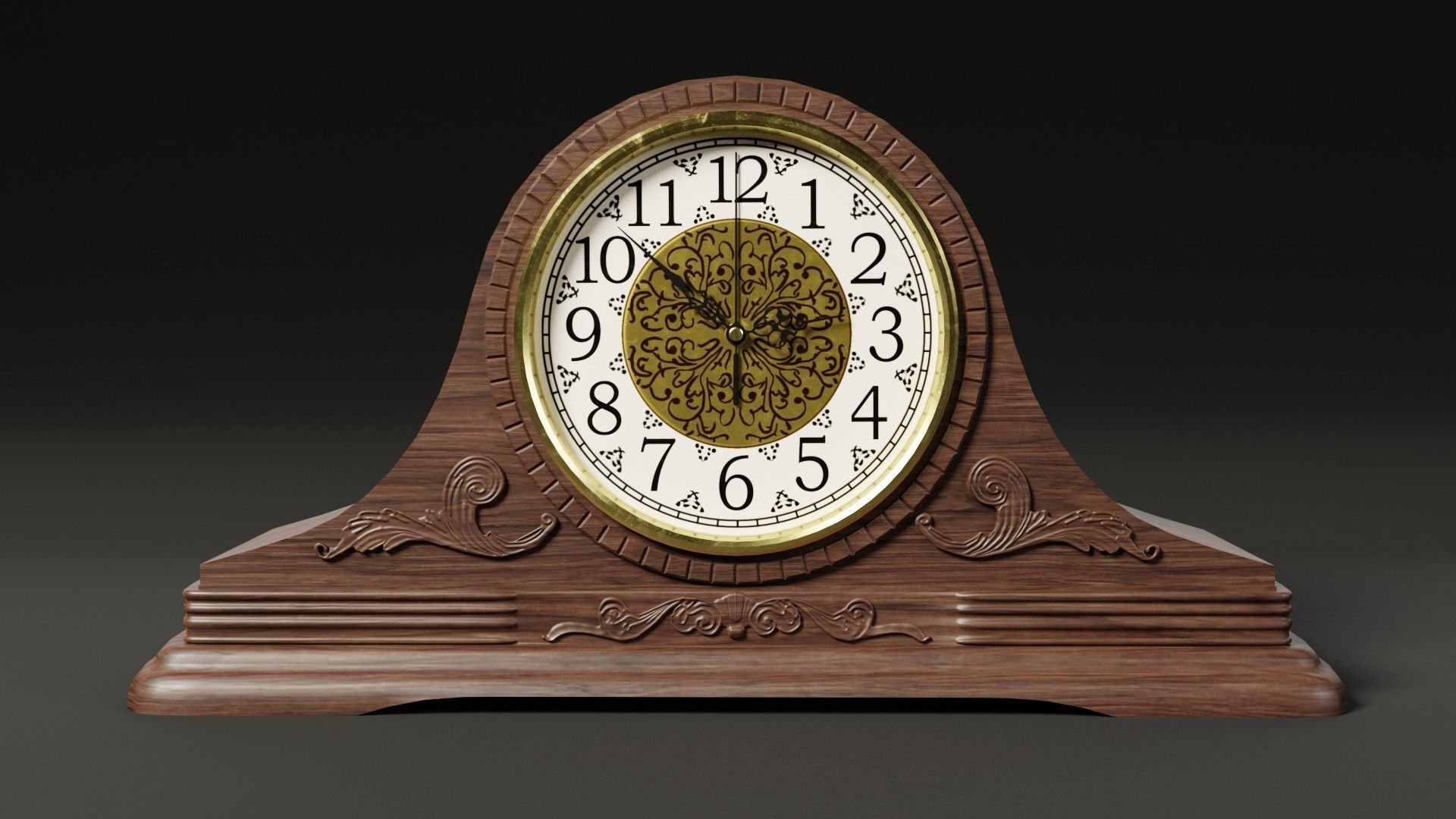 Mantle Clock 3D model_1