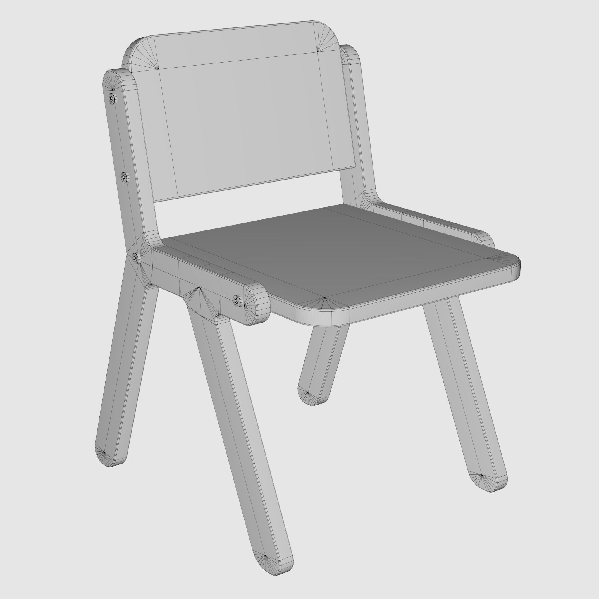 Chair 2 Low-poly 3D model_7
