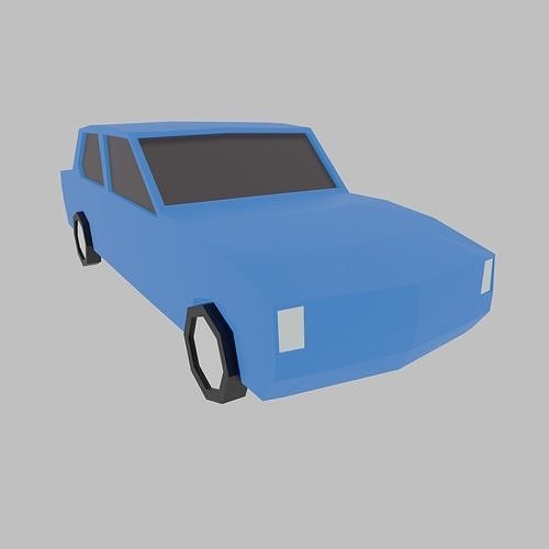Low Poly Car with Multiple Textures Low-poly 3D model 3