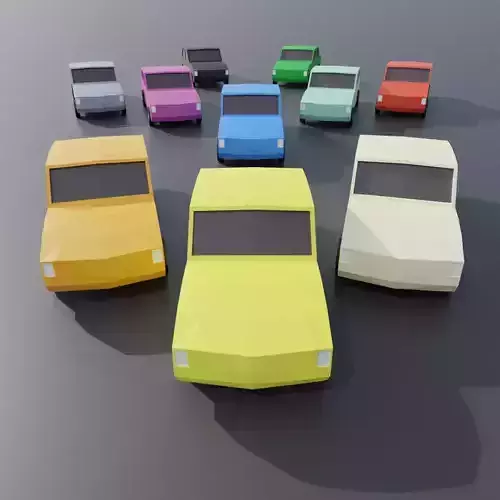 Low Poly Car with Multiple Textures