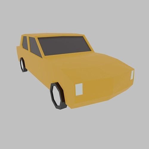 Low Poly Car with Multiple Textures Low-poly 3D model 7