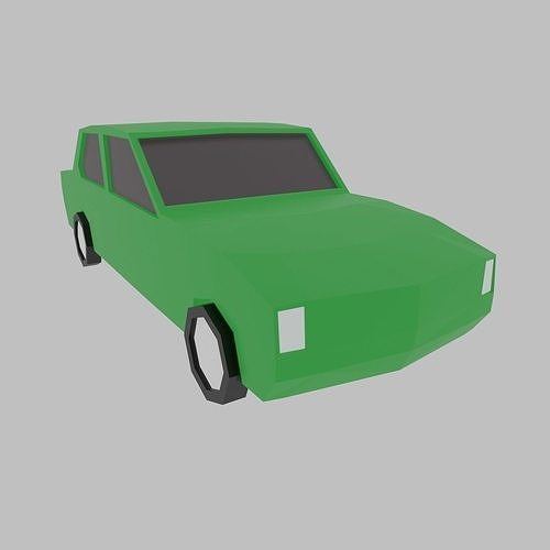 Low Poly Car with Multiple Textures Low-poly 3D model 6