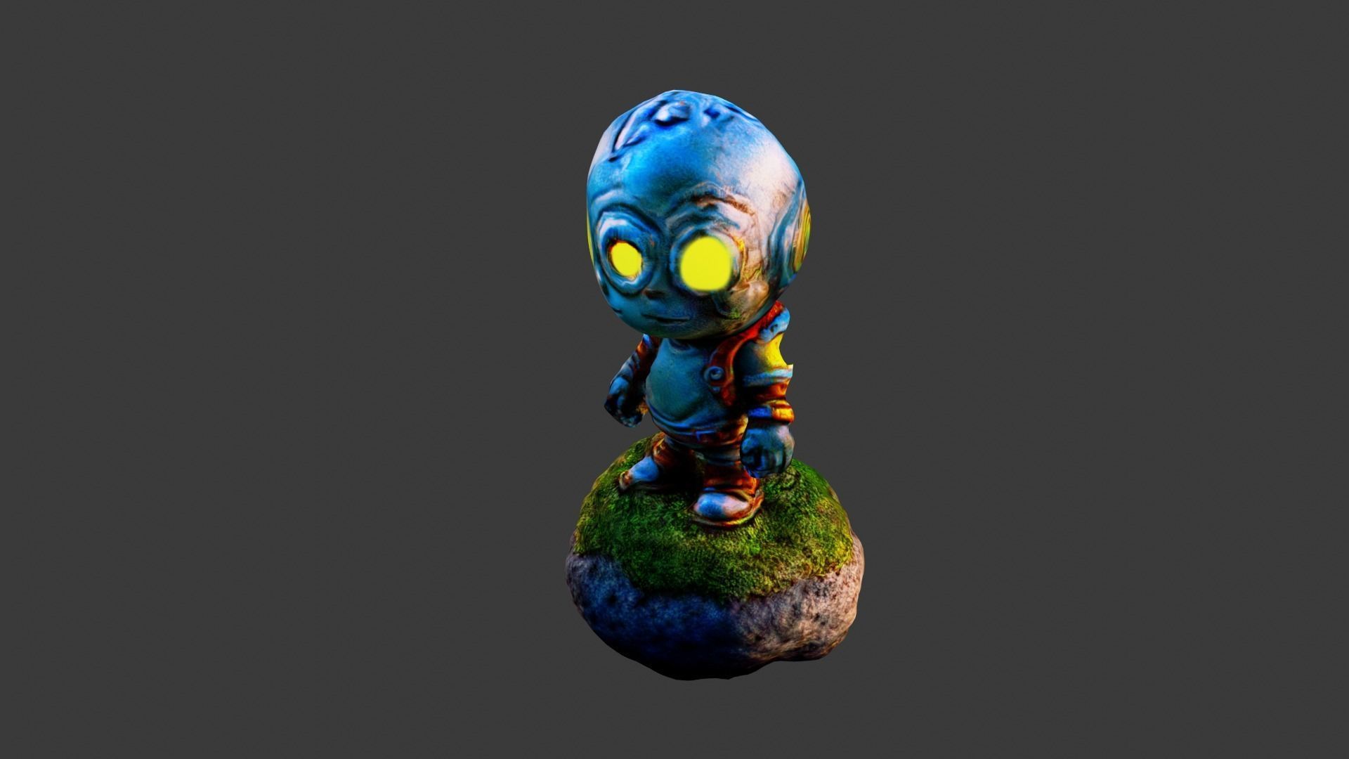 Alien Toy Low-poly 3D model_4