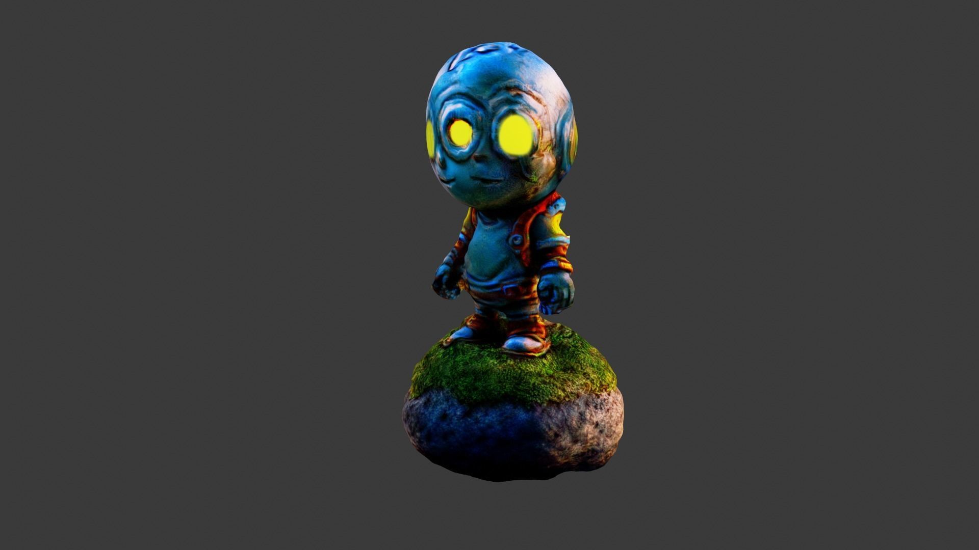 Alien Toy Low-poly 3D model_2