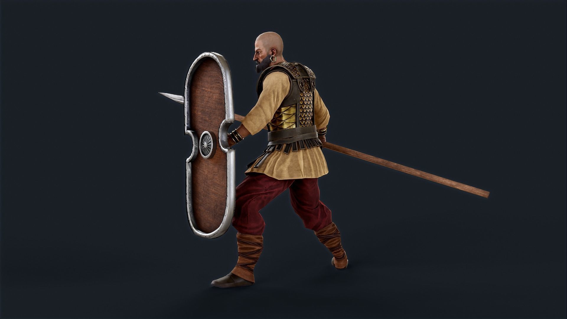 Persian 1 A pose Low-poly character redy for games Low-poly 3D model_5