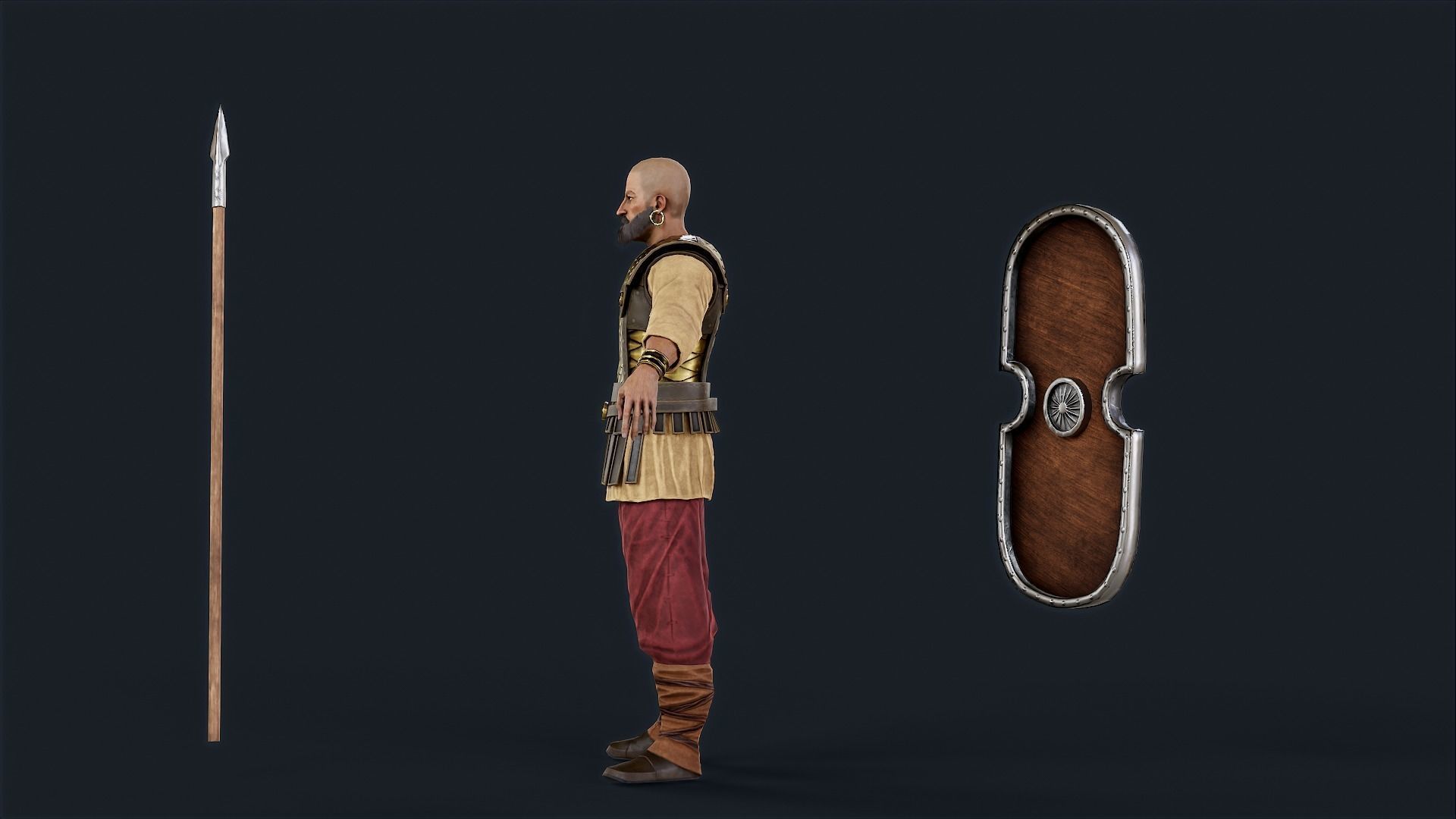 Persian 1 A pose Low-poly character redy for games Low-poly 3D model_11