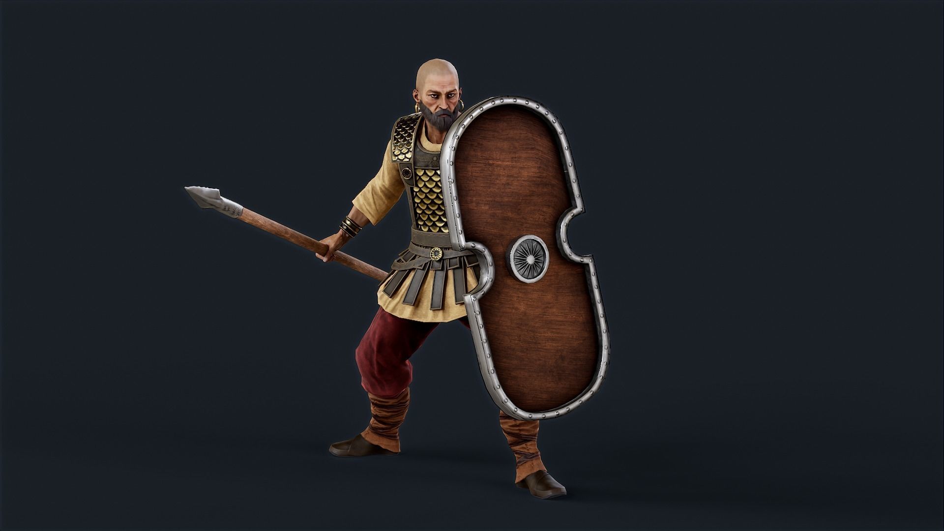 Persian 1 A pose Low-poly character redy for games Low-poly 3D model_6