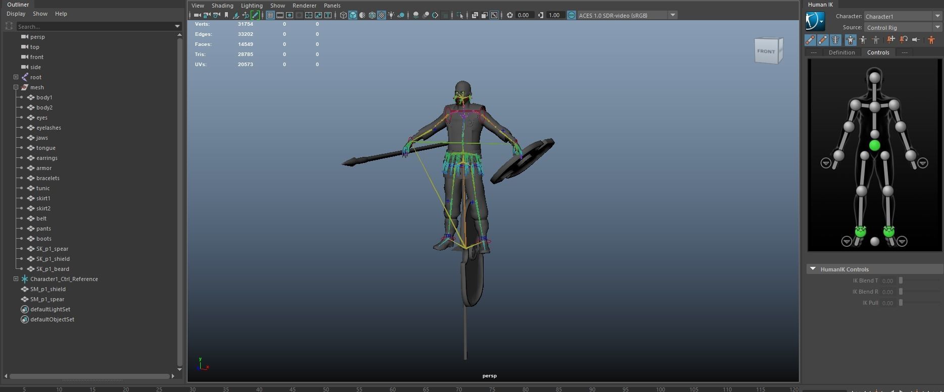 Persian 1 A pose Low-poly character redy for games Low-poly 3D model_22